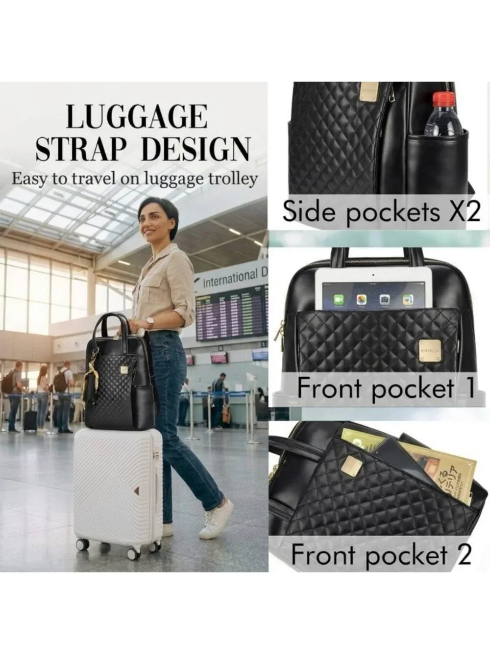 Stylish Slim Laptop Backpack for Women - Lightweight 15.6